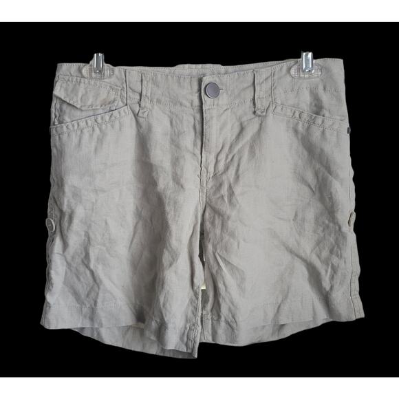 Gianni Bini Linen Shorts Size 23 100% Linen White Colored Good Condition - Picture 3 of 8